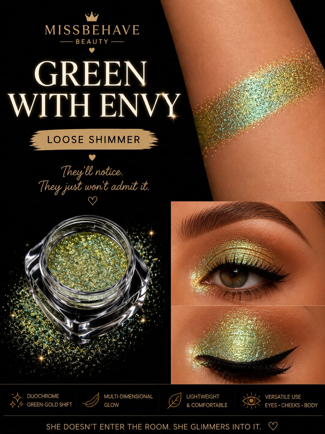Green With Envy Loose Shimmer