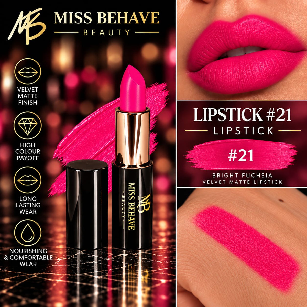 Bright Pink Lipstick
